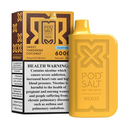 POD SALT NEXUS SWEET TANGERINE COCONUT 20MG/ML-6000 PUFFS