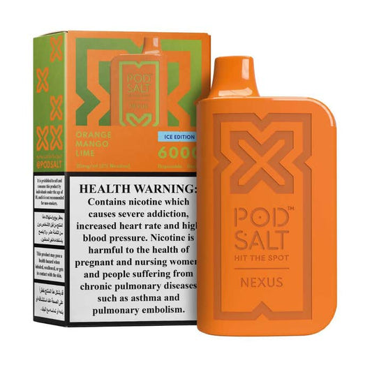 POD SALT NEXUS ORANGE MANGO LIME 20MG/ML-6000 PUFFS