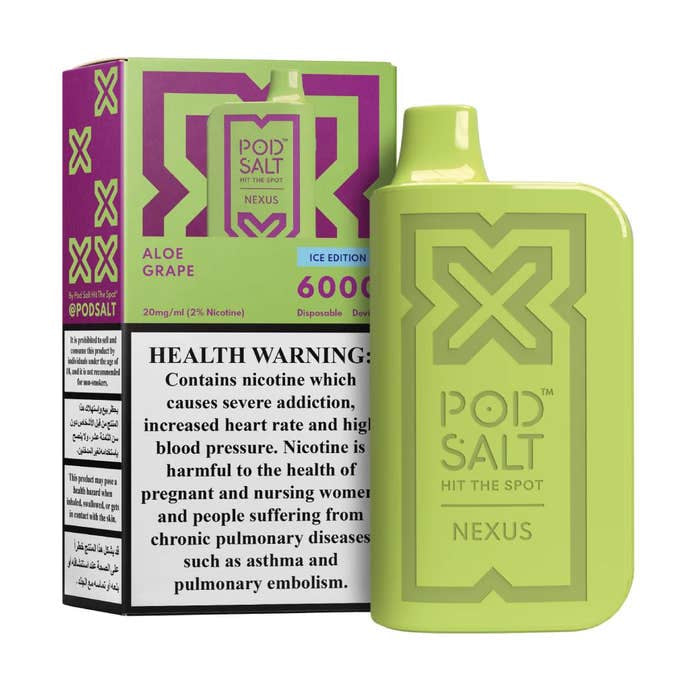 POD SALT NEXUS ALOE GRAPE 20MG/ML-6000 PUFFS