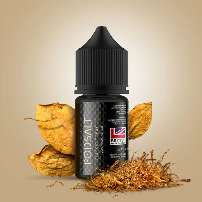 POD SALT CLASSIC TOBACCO 30ML NICOTINE SALT E-LIQUID (UAE) - 20MG