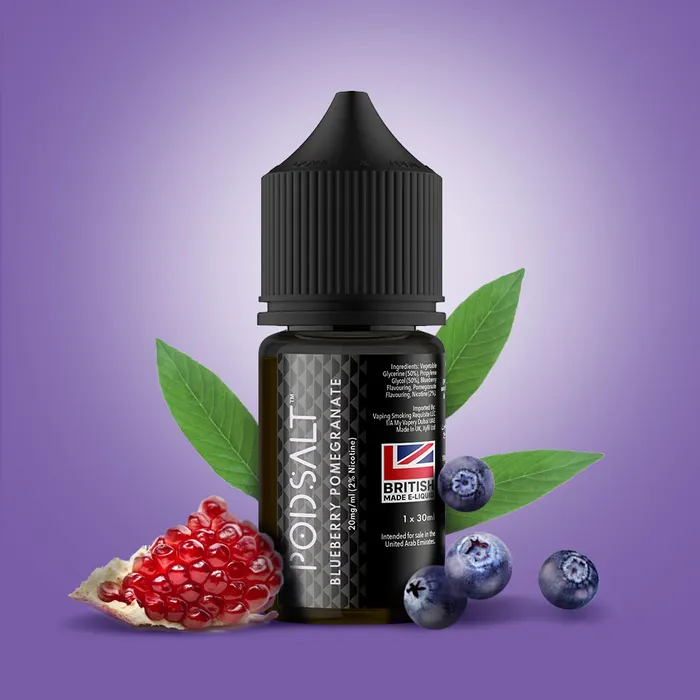 POD SALT BLUEBERRY POMEGRANATE 30ML NICOTINE SALT E-LIQUID (UAE) - 20MG