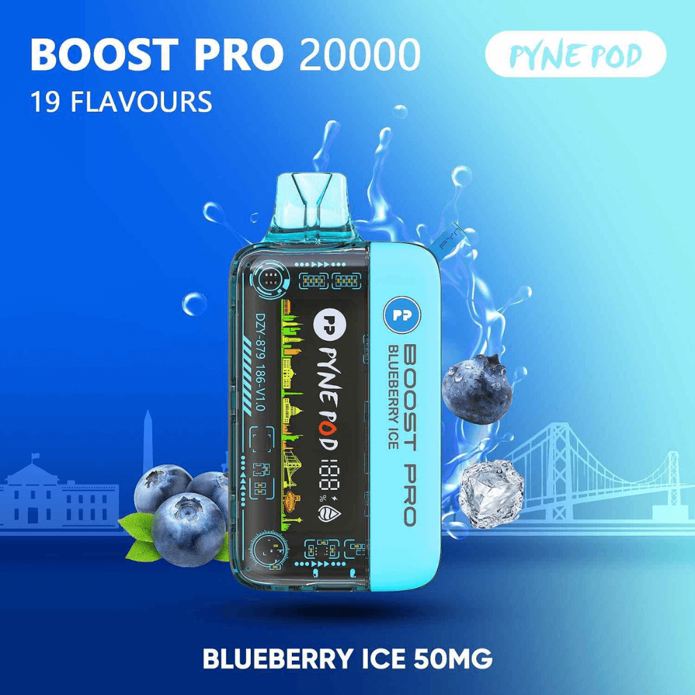 PYNE POD Boost Pro 20000 Puffs Blueberry Ice Disposable Vape