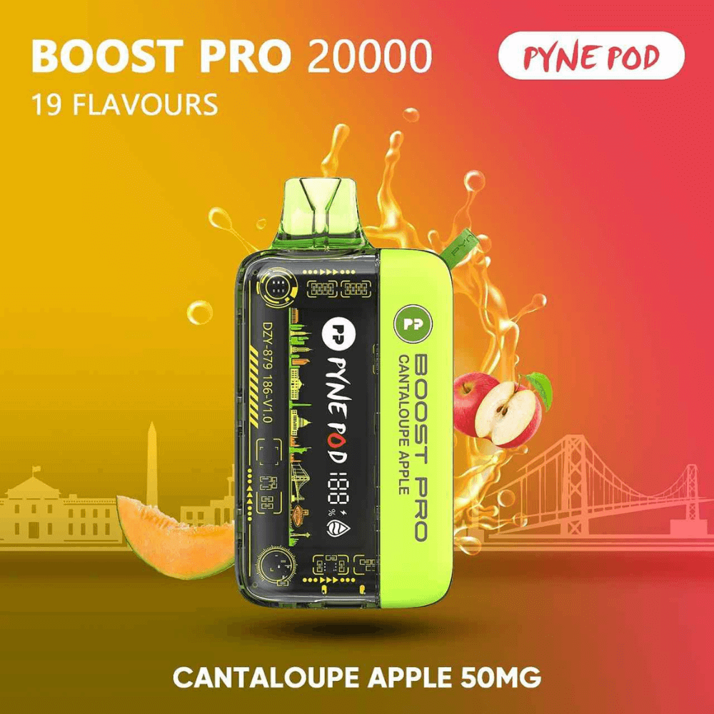 PYNE POD Boost Pro 20000 Puffs Cantaloupe Apple Disposable Vape