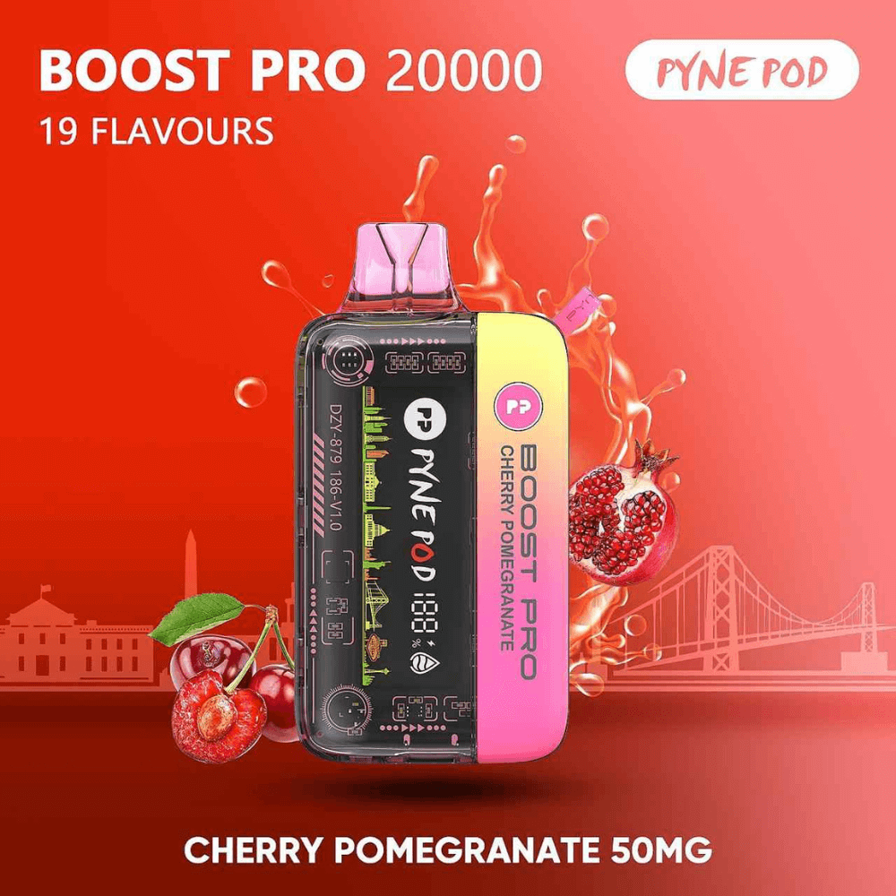 PYNE POD Boost Pro 20000 Puffs Cherry Pomegranate Disposable Vape