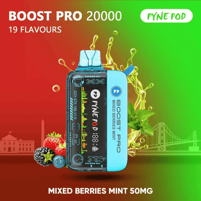 PYNE POD Boost Pro 20000 Puffs Mixed Berries Mint Disposable Vape