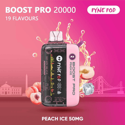 PYNE POD Boost Pro 20000 Puffs Peach Ice Disposable Vape