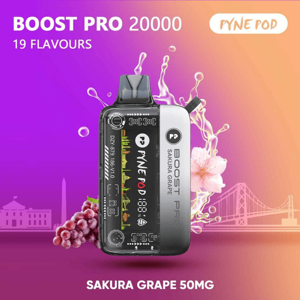 PYNE POD Boost Pro 20000 Puffs Sakura Grape Disposable Vape