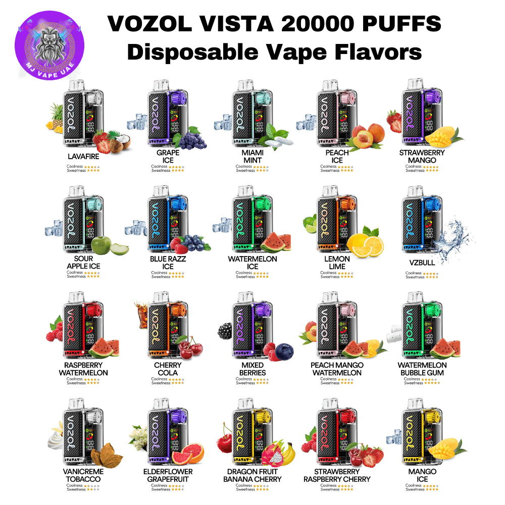 Vozol Vista 20000 Puffs Disposable Vape Flavors in UAE